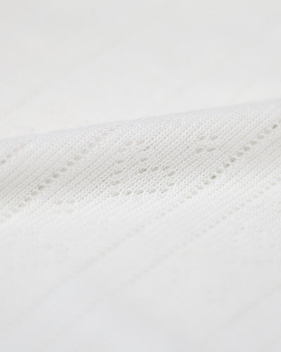 Pointelle Knit T-shirt & Long Pyjama Bottom Set – White Stripe & Stare®
