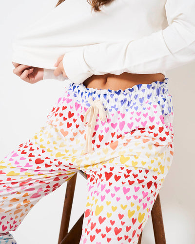 Lounge Pant - Rainbow Hearts Stripe & Stare