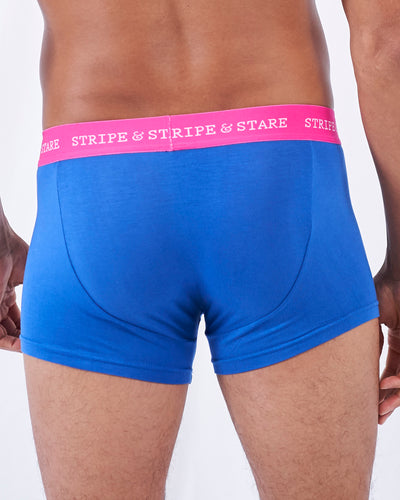 Unisex Boxer - Sapphire & Raspberry Stripe & Stare