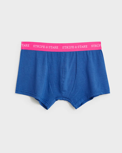 Unisex Boxer - Sapphire & Raspberry Stripe & Stare