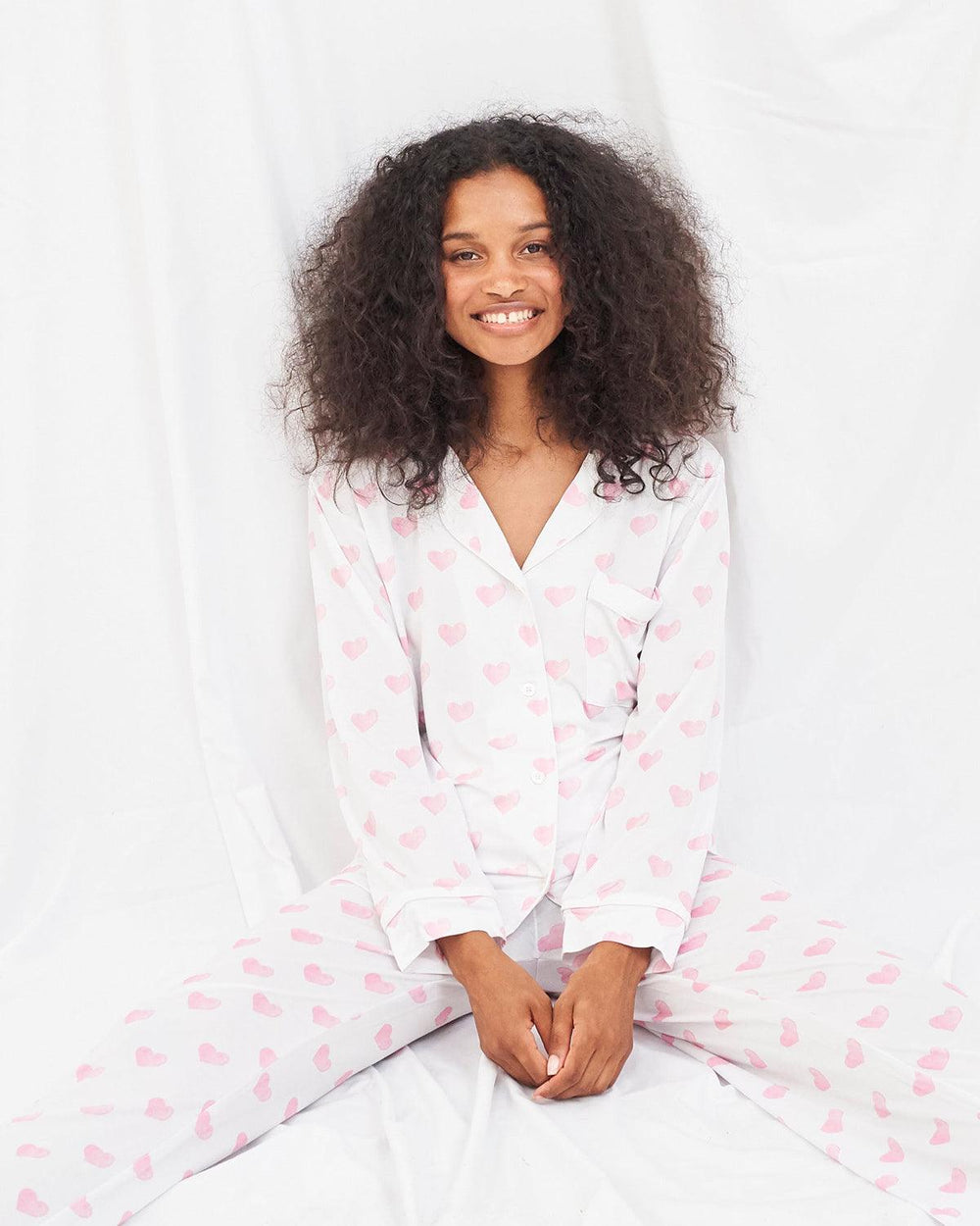 Long Pyjama Set - Sweetheart Stripe & Stare