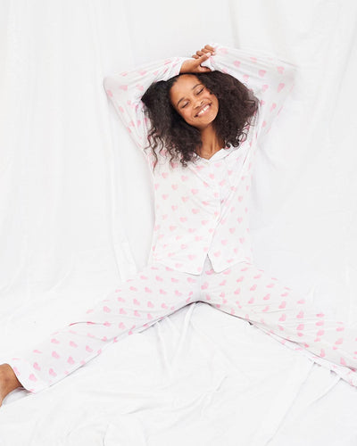 Long Pyjama Set - Sweetheart Stripe & Stare