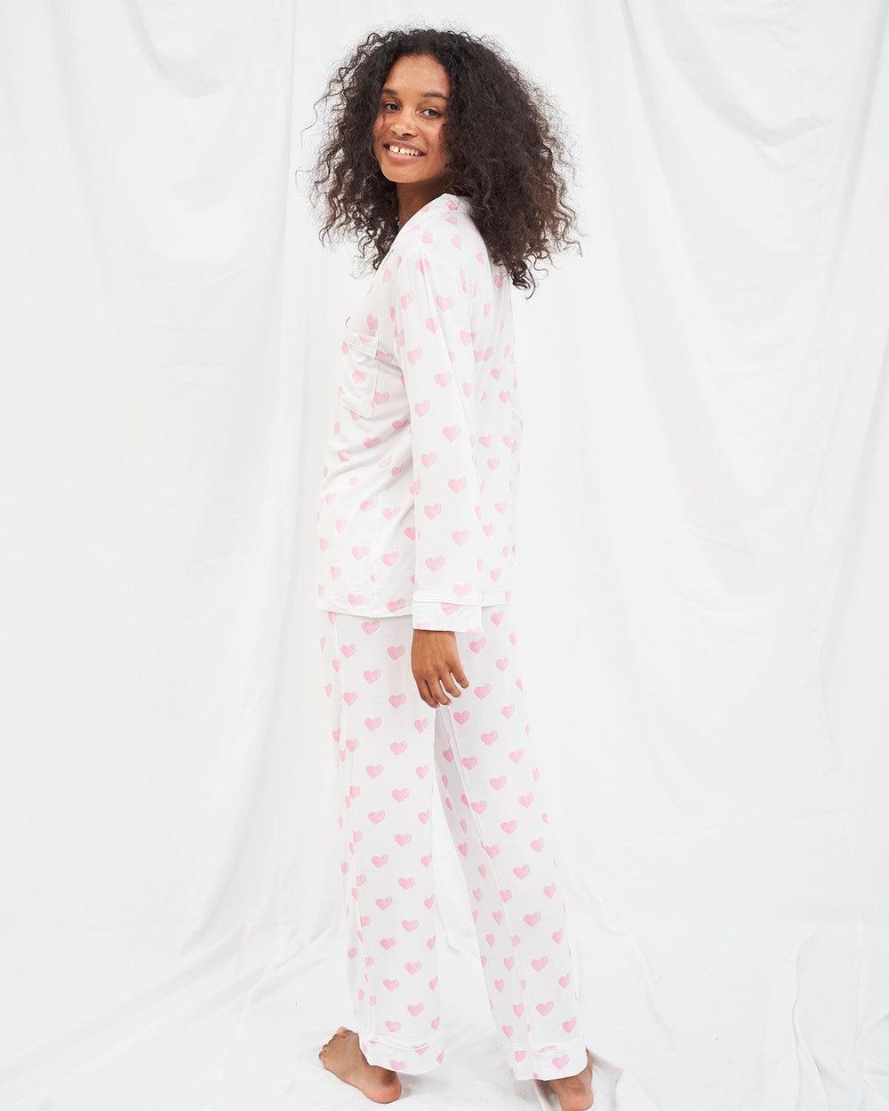 Long Pyjama Set - Sweetheart Stripe & Stare