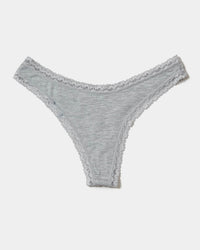 Thong - Grey Marl Stripe & Stare