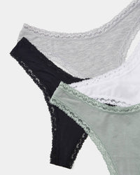 Thong Four Pack - Basics Stripe & Stare