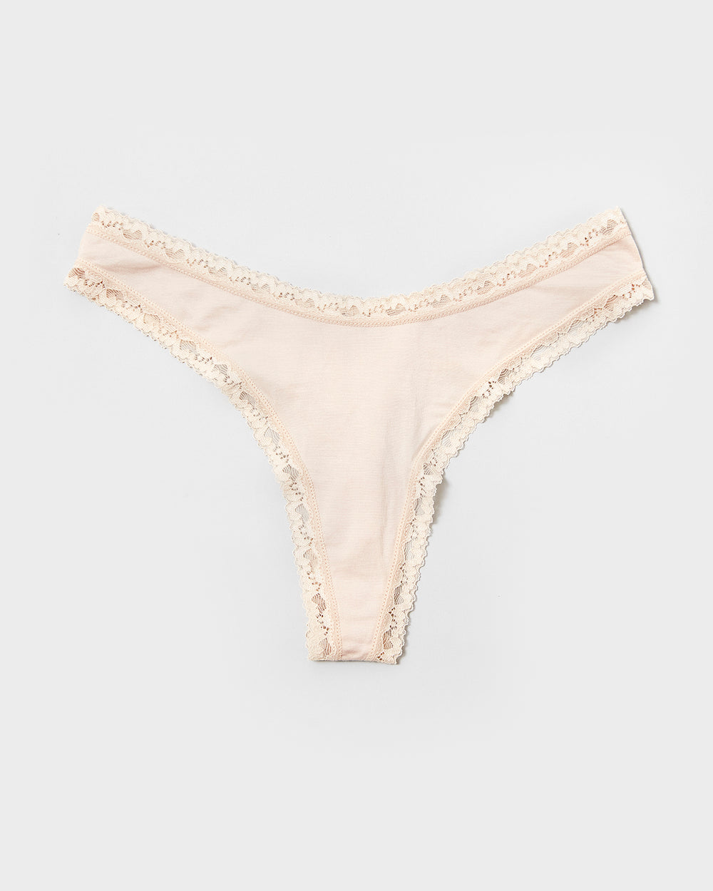Thong - Sand | Sustainable TENCEL™ Lace Underwear – Stripe & Stare