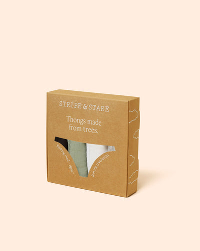 Thong Four Pack - Basics Stripe & Stare