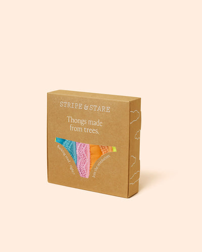 Thong Four Pack - Taupe  Sustainable TENCEL™ Lace Underwear – Stripe &  Stare USA