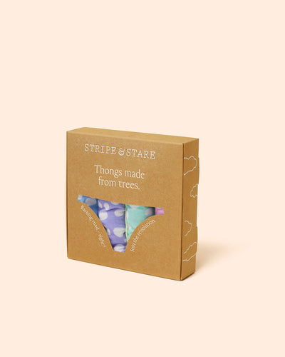 Thong Four Pack - Pastel Drop Stripe & Stare