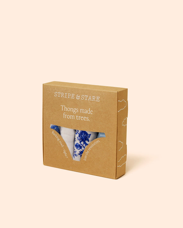 Thong Four Pack - Spring Paisley Stripe & Stare