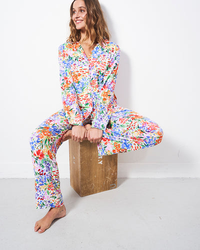 Long Pyjama Set - Wildflower Stripe & Stare
