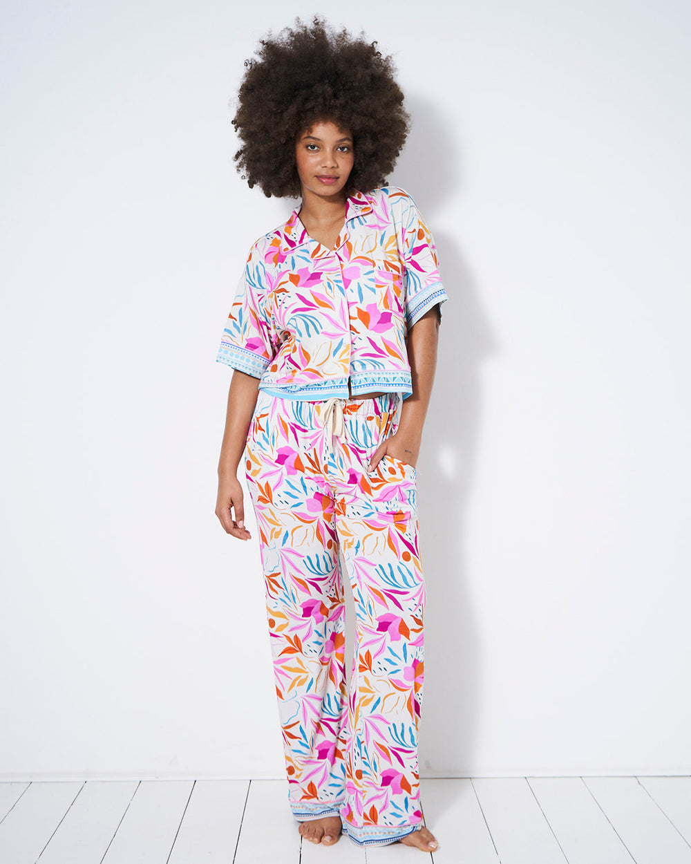 Relaxed Pyjama Set - Desert Bloc Stripe & Stare