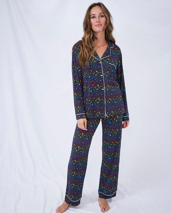 Long Pyjama Set - Rainbow Stars Stripe & Stare