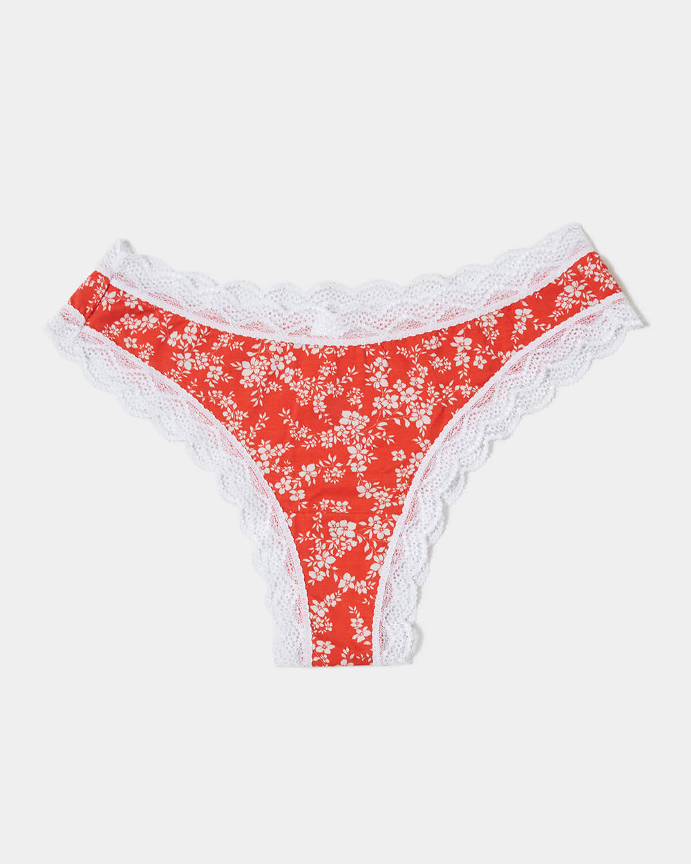 Brazilian Knicker - Red Ditsy Stripe & Stare