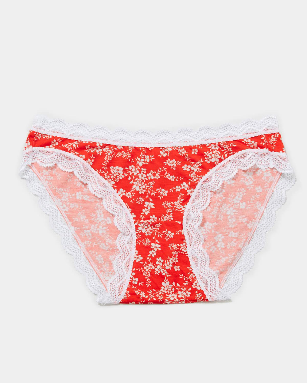 The Original Knicker - Red Ditsy Floral Stripe & Stare®